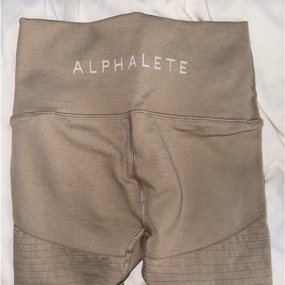 TAN ALPHALETE LEGGINGS